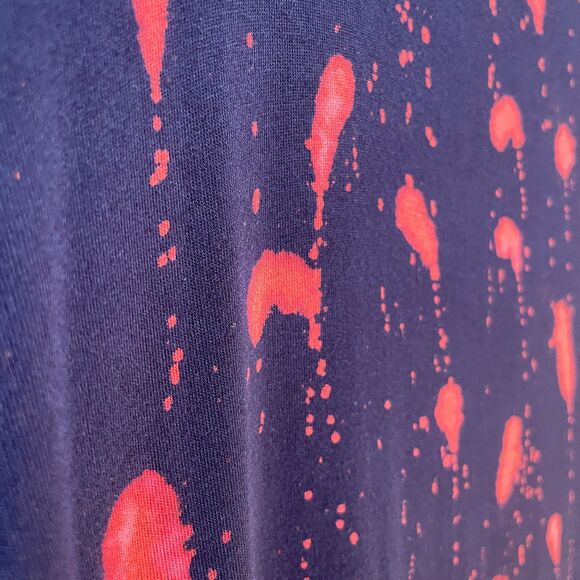 Unique Restyled Bleach Pattern Casual Sleevelss Dress Navy Blue Pink - Picture 9 of 10